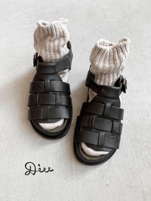 画像3: Diu／本革パルミエサンダル・ブラック (3)