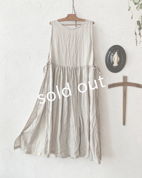 画像8: shizuka's & MARCHE3点セット/ロベリアのドレス・クリーム×生成り(サイドリボンタイプ) (8)