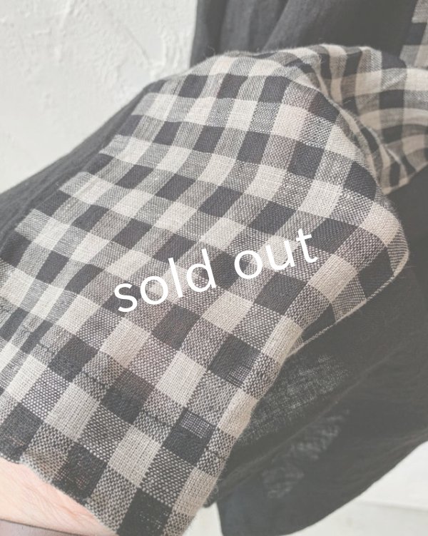 画像7: shizuka's & MARCHE3点セット/ロベリアのドレス・黒×ベージュギンガム(前スリットタイプ) (7)