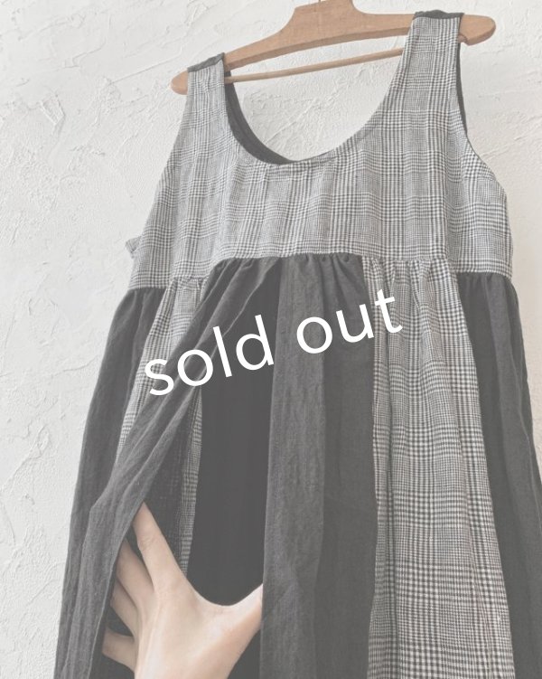 画像6: shizuka's & MARCHE３点セット／ロベリアのドレス・グレンチェック（前スリットタイプ） (6)