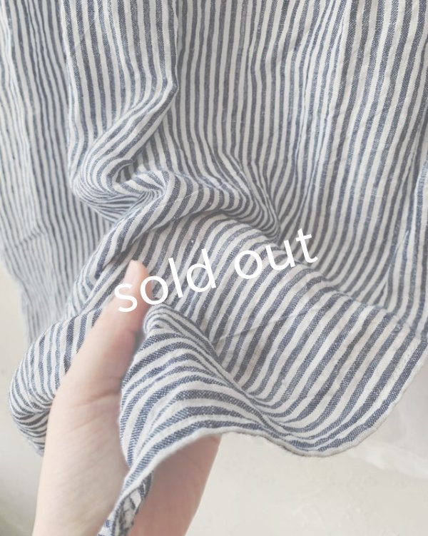 画像7: shizuka's & MARCHE３点セット／ロベリアのドレス・ストライプ×ホワイト（前スリットタイプ） (7)