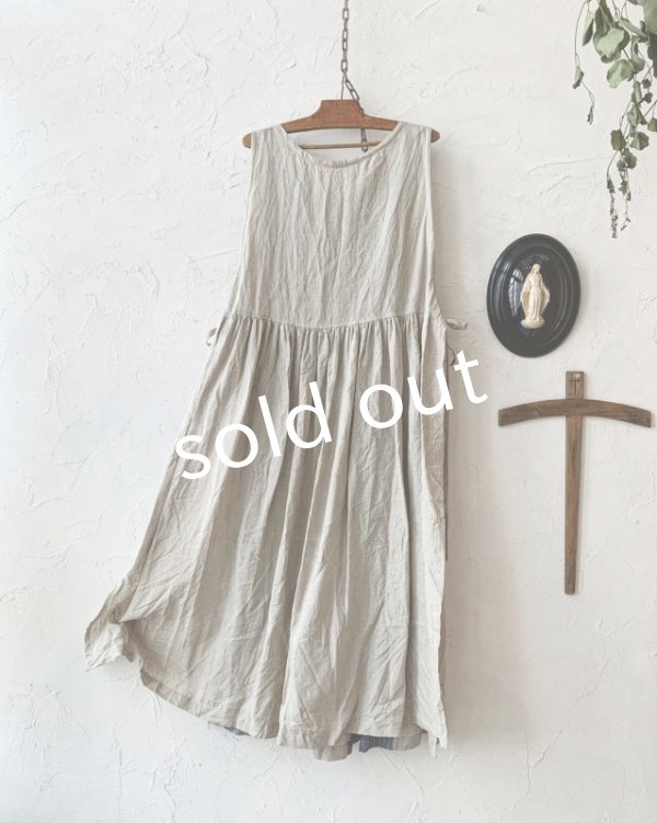 画像8: shizuka's & MARCHE３点セット／ロベリアのドレス・シャンブレー×生成り（サイドリボンタイプ） (8)