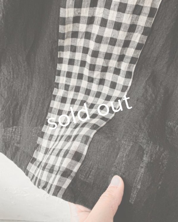 画像7: shizuka's & MARCHE３点セット／ロベリアのドレス・黒×白ギンガム（前スリットタイプ） (7)