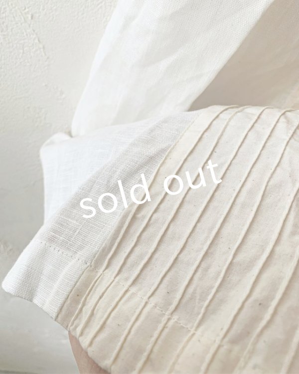 画像8: shizuka's & MARCHE３点セット／ロベリアのドレス・ホワイト×クリーム（前スリットタイプ） (8)