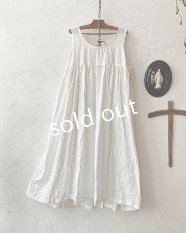 画像7: shizuka's & MARCHE３点セット／ロベリアのドレス・ホワイト×クリーム（前スリットタイプ） (7)