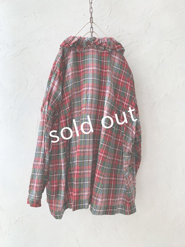 画像7: MARCHE' DE SOEUR／フローフリルブラウス・赤チェック (7)