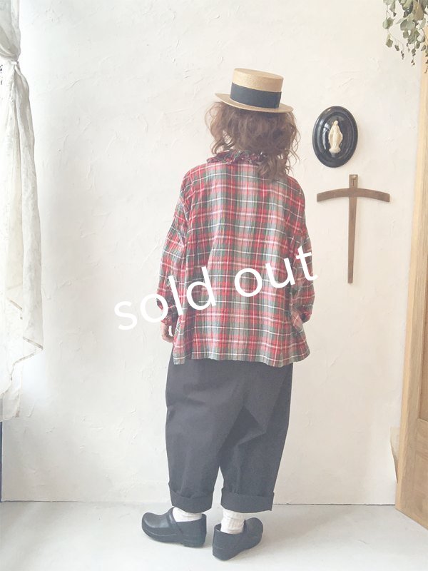 画像11: MARCHE' DE SOEUR／フローフリルブラウス・赤チェック (11)