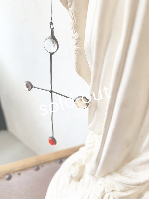 画像5: caco grass works/十字架とガラスボタンのモビール (5)