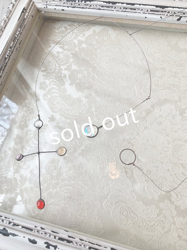 画像6: caco grass works/十字架とガラスボタンのモビール (6)