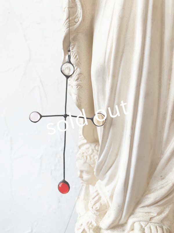 画像4: caco grass works/十字架とガラスボタンのモビール (4)