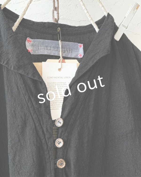 画像4: HALLELUJAH／Robe de femme de chambre 小間使いローブ衿付・black（110cm丈） (4)