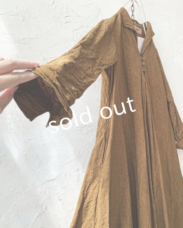 画像4: HALLELUJAH／Robe de femme de chambre 小間使いローブ衿付・antique-brown (4)