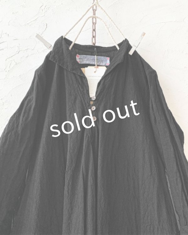 画像3: HALLELUJAH／Robe de femme de chambre 小間使いローブ衿付・black（110cm丈） (3)