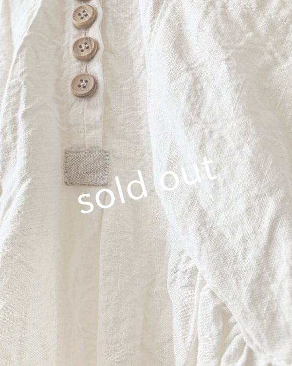 画像7: HALLELUJAH／1890's Bourgeron 羊飼いシャツワンピース・Off White（110cm丈） (7)