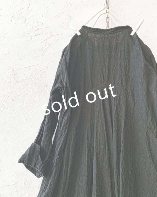 画像8: HALLELUJAH／Robe de femme de chambre 小間使いローブ衿付・black（110cm丈） (8)