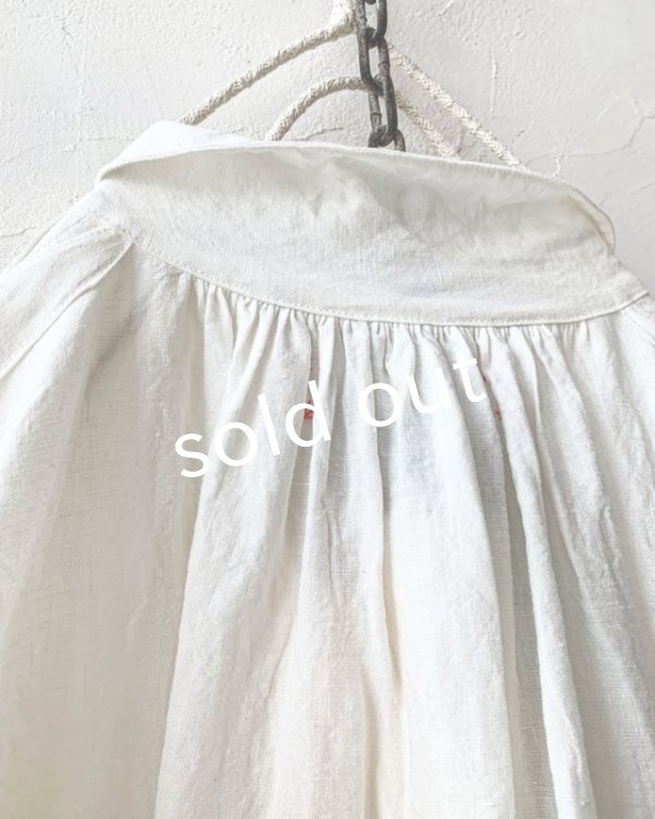 画像9: HALLELUJAH／1890's Bourgeron 羊飼いシャツワンピース・Off White（110cm丈） (9)