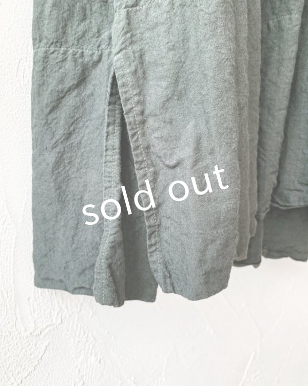 画像9: HALLELUJAH／1890's Bourgeron 羊飼いシャツワンピース・khaki（105cm丈） (9)