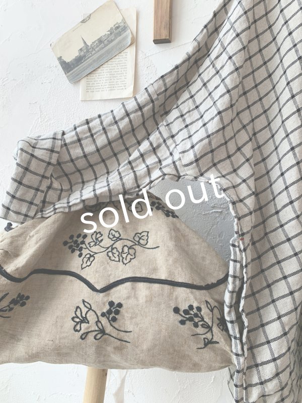 画像3: MARCHE' DE SOEUR／スモックプルオーバー・ラティスチェック生成り (3)