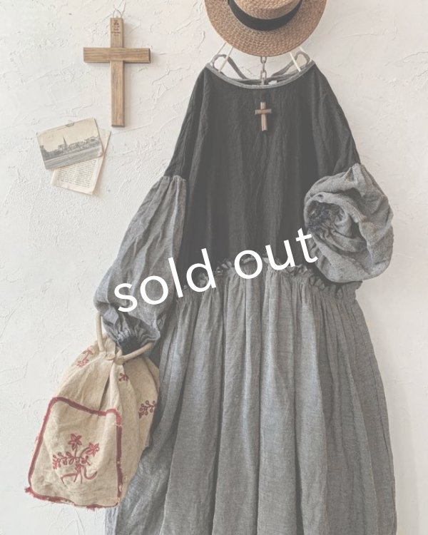 画像2: MARCHE' DE SOEUR／ブルターニュのワンピース・杢チャコール (2)