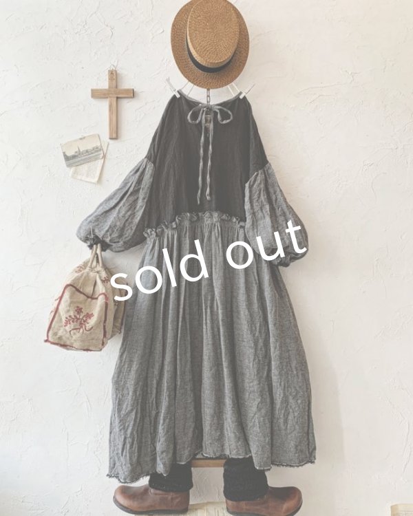 画像8: MARCHE' DE SOEUR／ブルターニュのワンピース・杢チャコール (8)