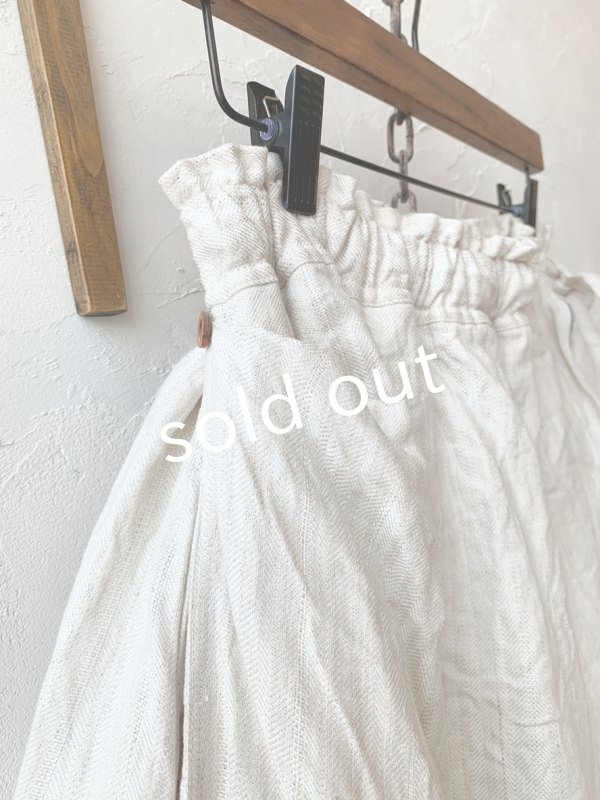 画像4: MARCHE' DE SOEUR／タブリエパンツ・ヘリンボン生成り (4)