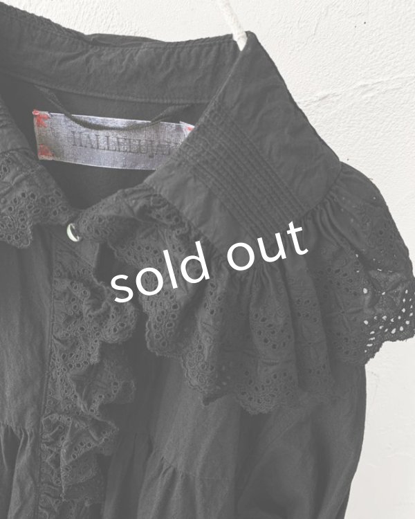 画像4: HALLELUJAH／Chemiscs de nuit 19c siecle 1800年代ナイトローブ・Black (4)