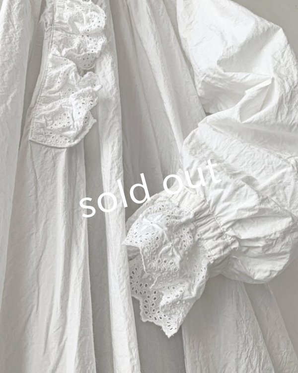 画像5: HALLELUJAH／Chemiscs de nuit 19c siecle 1800年代ナイトローブ・Off White (5)