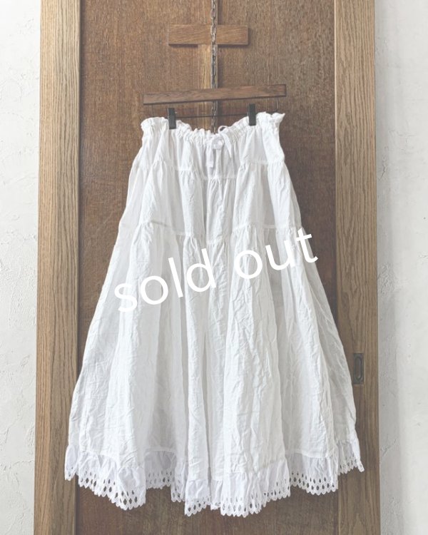 画像5: HALLELUJAH／Jupe etagee ティアードスカート・Off White (5)