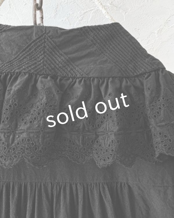 画像8: HALLELUJAH／Chemiscs de nuit 19c siecle 1800年代ナイトローブ・Black (8)