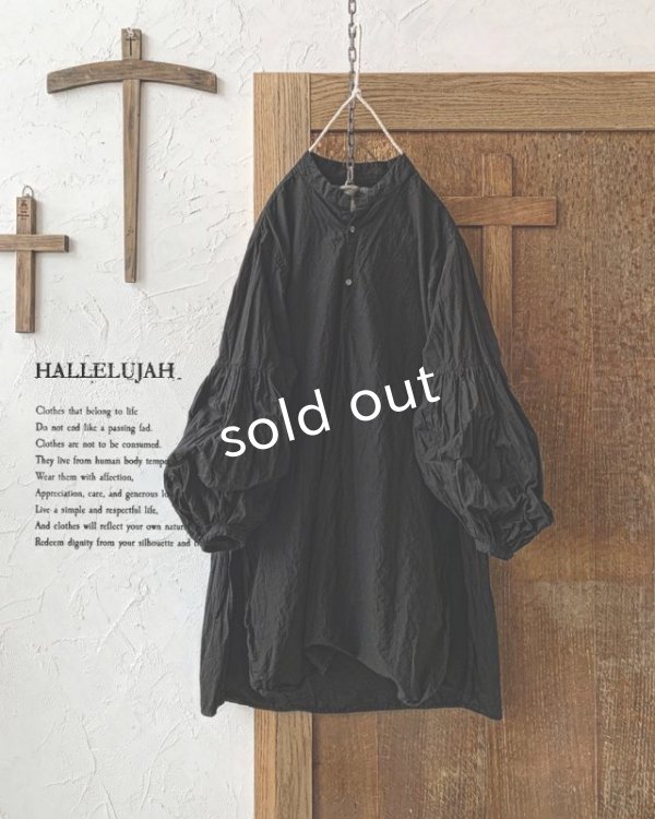 画像1: HALLELUJAH／Chemise Religieuse 修道女シャツ・Black (1)