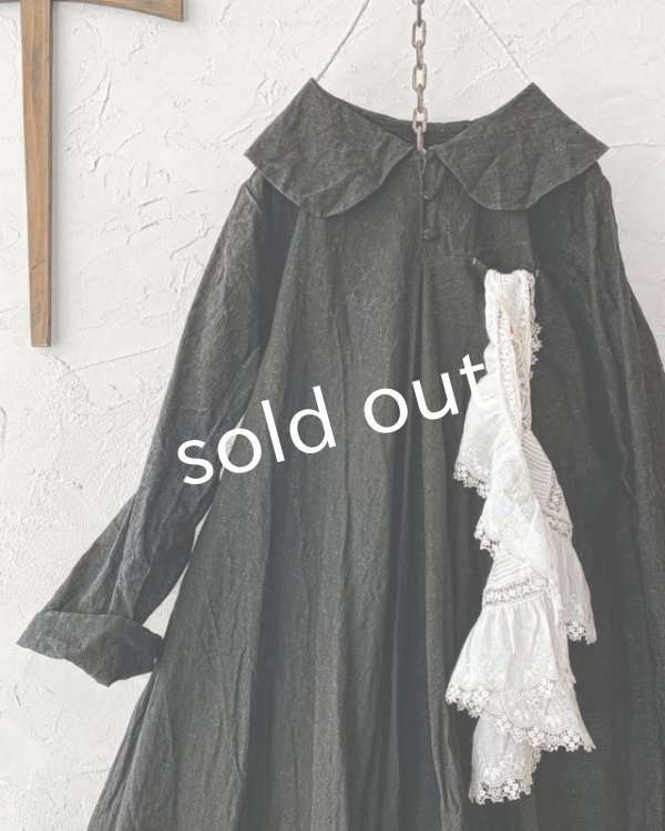 画像3: HALLELUJAH／Robe  a col claudine(1900)クロディーヌの襟のドレス・Black (3)