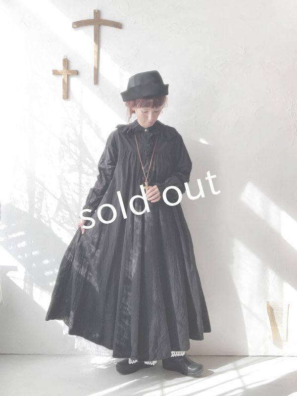 画像12: HALLELUJAH／Chemiscs de nuit 19c siecle 1800年代ナイトローブ・Black (12)