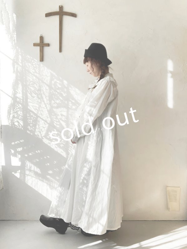 画像15: HALLELUJAH／Chemiscs de nuit 19c siecle 1800年代ナイトローブ・Off White (15)