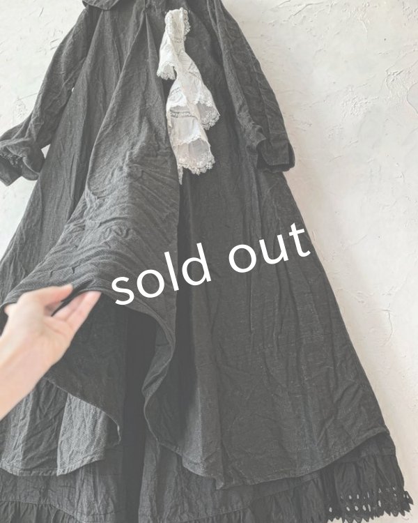 画像6: HALLELUJAH／Robe  a col claudine(1900)クロディーヌの襟のドレス・Black (6)