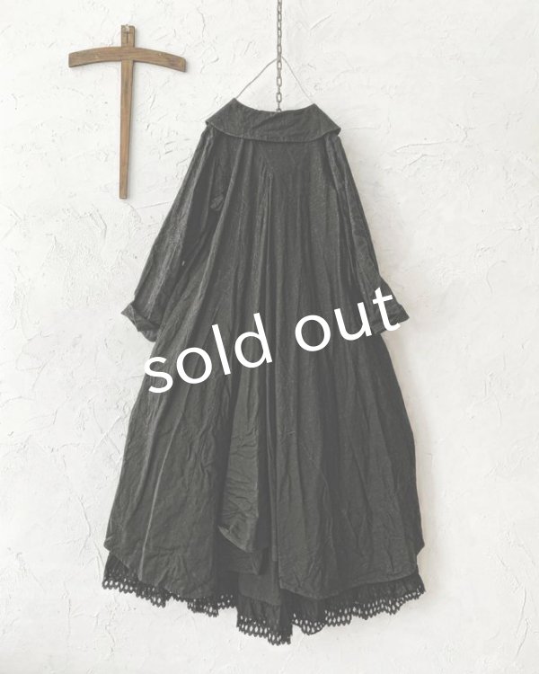 画像12: HALLELUJAH／Robe  a col claudine(1900)クロディーヌの襟のドレス・Black (12)