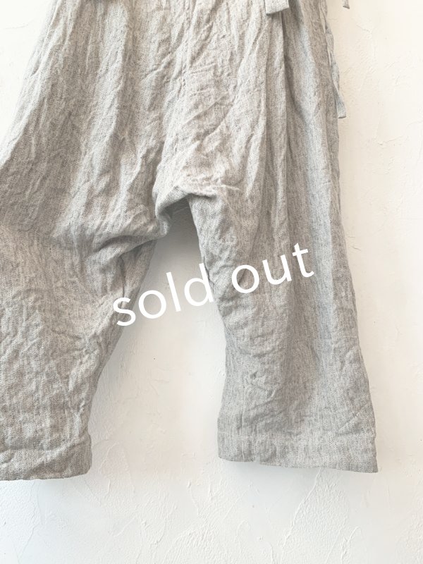 画像6: MARCHE' DE SOEUR／ふっくら織シャンブレーリネンサスペンダーパンツ・杢グレー (6)