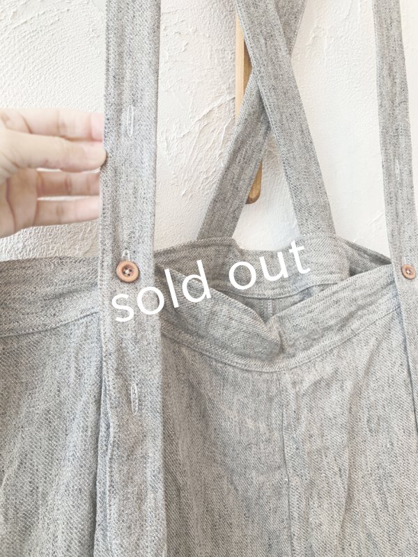 画像4: MARCHE' DE SOEUR／ふっくら織シャンブレーリネンサスペンダーパンツ・杢グレー (4)