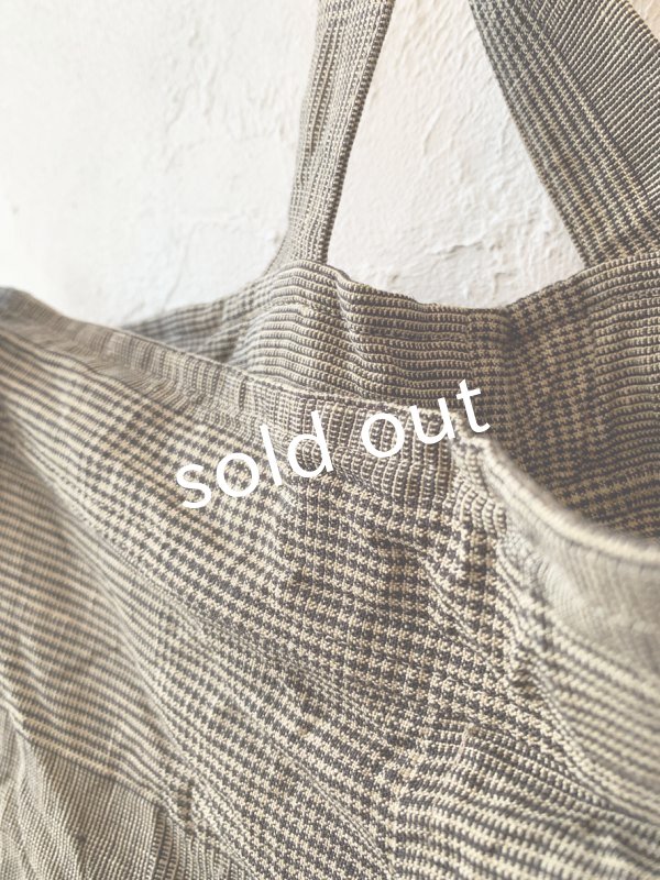 画像6: MARCHE' DE SOEUR／グレンチェックリネンサスペンダーパンツ・ヴィンテージカーキ (6)