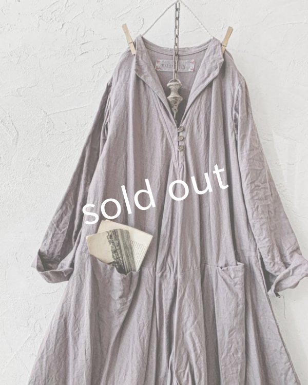 画像2: HALLELUJAH／Robe de femme de chambre 小間使いローブ衿付・Gray (2)