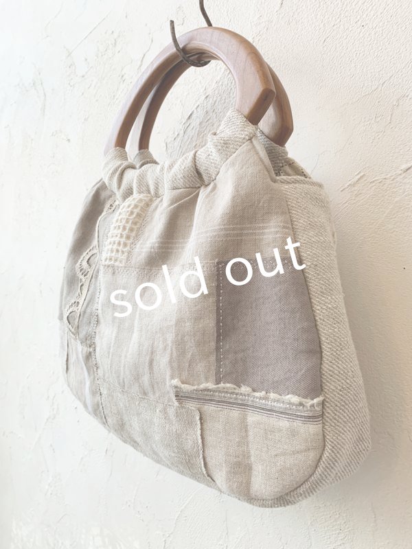画像5: ecru-ke／木の持ち手バッグ・パッチワーク (5)