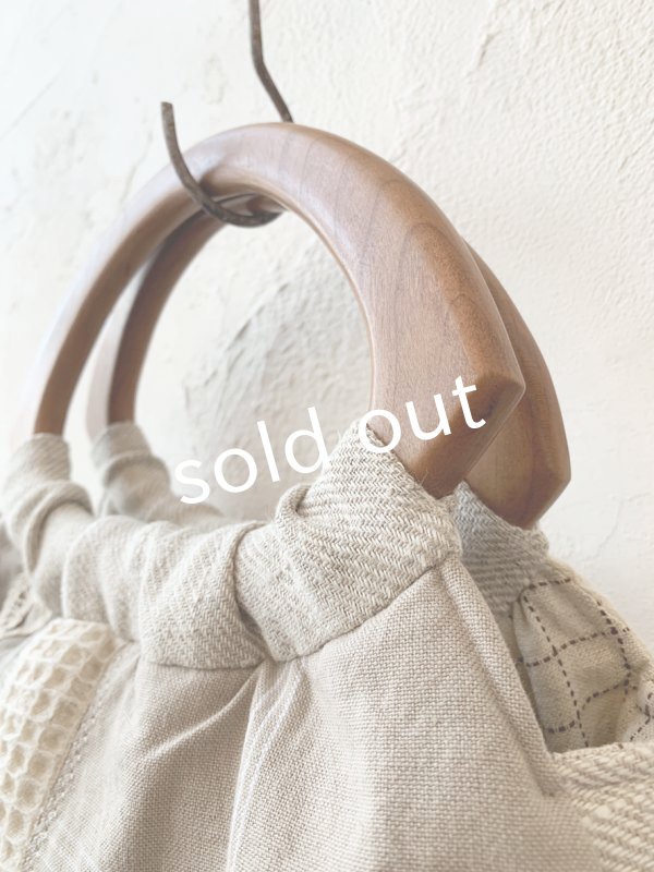 画像4: ecru-ke／木の持ち手バッグ・パッチワーク (4)