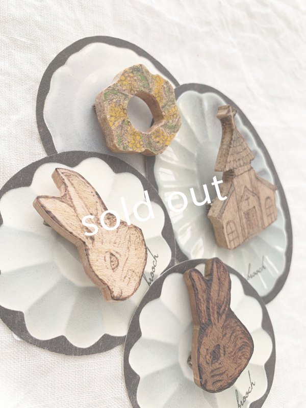 画像4: ecru-ke／ウッドバーニングブローチ (4)