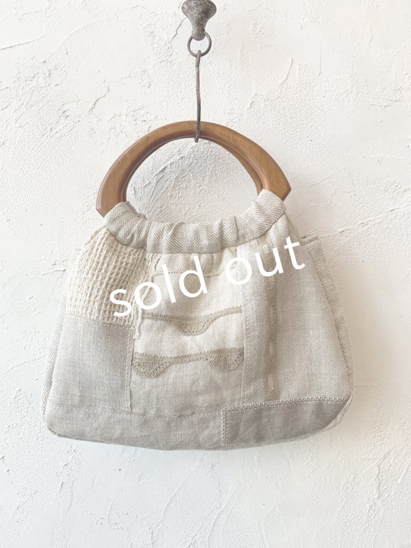 画像6: ecru-ke／木の持ち手バッグ・パッチワーク (6)