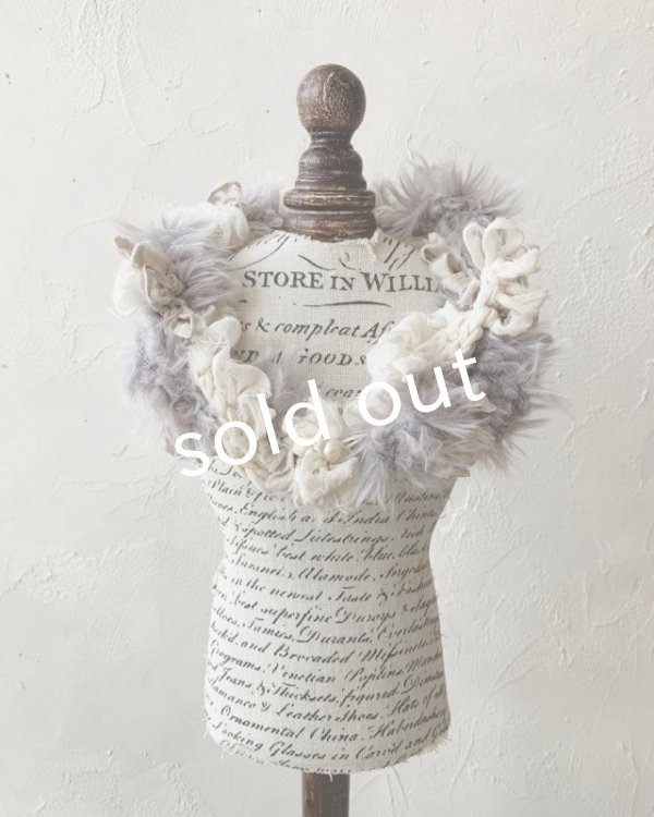 画像2: toromeco／裂き編みfurry首飾り・greige (2)