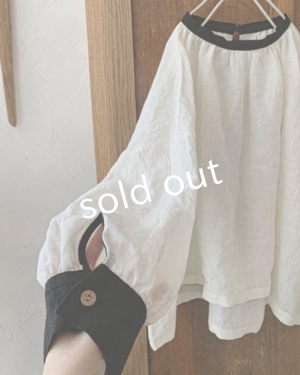 画像6: MARCHE' DE SOEUR／チャーチカフスブラウス・黒×エクリュ (6)