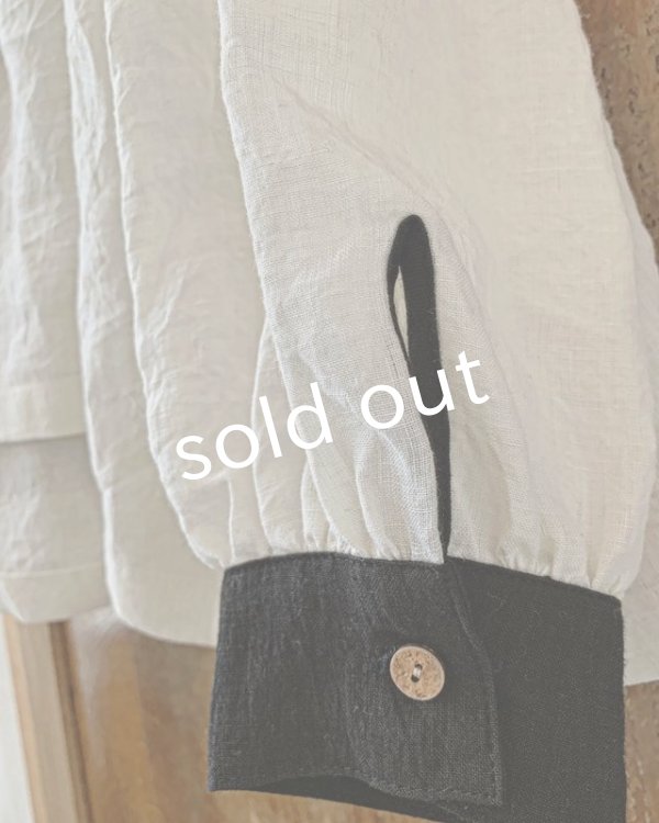 画像8: MARCHE' DE SOEUR／チャーチカフスブラウス・黒×エクリュ (8)