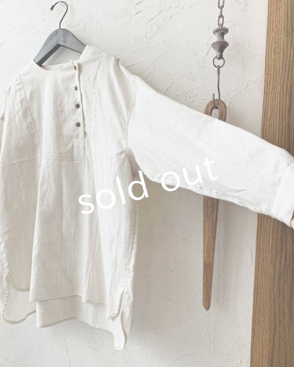 画像6: je suis comme je suis/「佇む」プルオーバーシャツ・アンティークミルクホワイト (6)