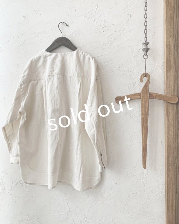 画像4: je suis comme je suis/「佇む」プルオーバーシャツ・アンティークミルクホワイト (4)