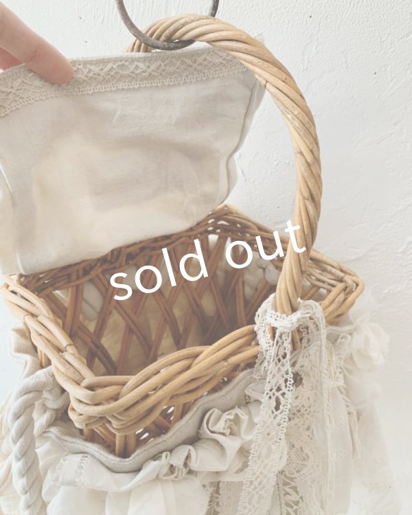 画像7: pollenbienco／アンティークレースと十字架のショルダーバスケット (7)