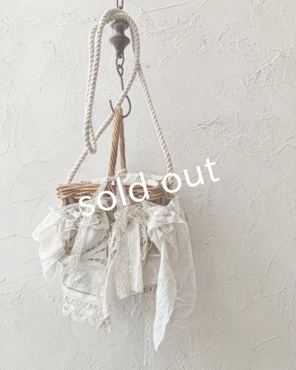 画像2: pollenbienco／アンティークレースと十字架のショルダーバスケット (2)